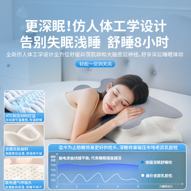 German Pillow for Sleeping, Cervical Spine Protection, Special High Pillow for Adults, Memory Foam That Does Not Collapse or Deform