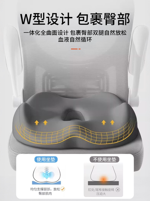 Japanese Coccyx Pressure Relief Cushion for Office Long Sitting, Anti-Hip Pain, Special Seat Cushion for Post-Surgery Pain and Hemorrhoids