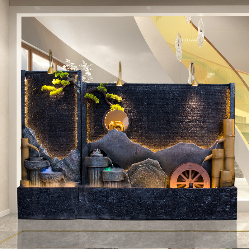 Artificial Rockery Water Feature Wealth-Attracting Ornament Water Curtain Flowing Water Screen Partition Indoor Circulating Water Courtyard Entrance Landscaping Fish Tank