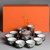 Interest Fairy Crane Tea Set for Home Living Room Tea Gongfu Tea furniture Office will guest tea maker Courtesy Box Dress
