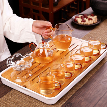 Information Glass Tea Set Qigong Fu Tea Home Brief Teapot Transparent Kung Fu Tea Cup Small Cover Black Tea Tea Maker