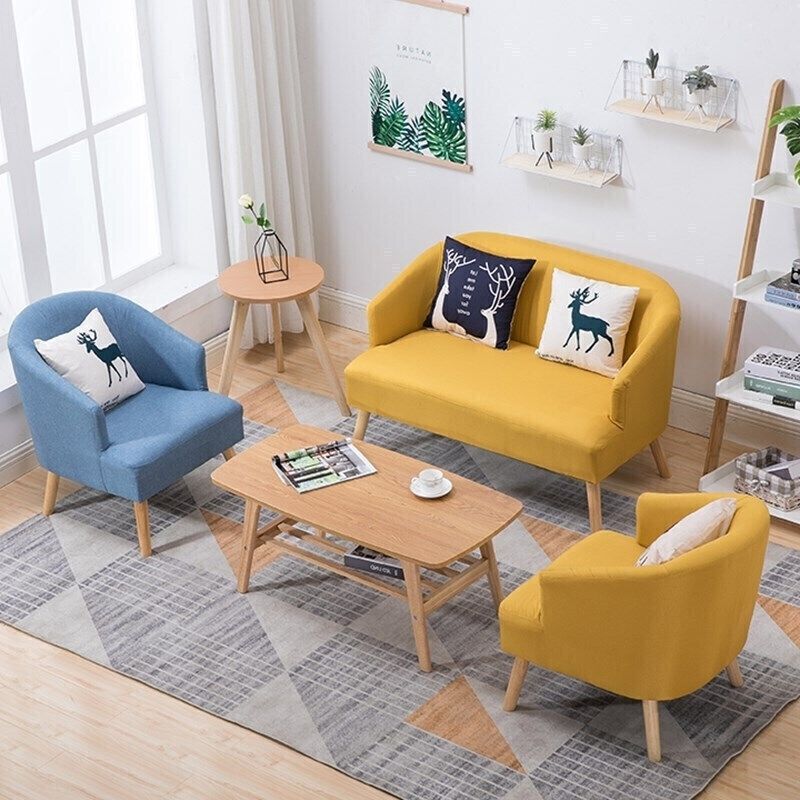 New Psychological Counseling Tutoring Room Sofa Combination Living-room Foyer Café Table And Chairs Balcony Sofa tea table Three-Taobao
