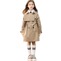 Girls wind clothes pure cotton autumn clothing CUHK Tong Han version blouses foreign air medium length casual jacket Chaoing Inn wind coat