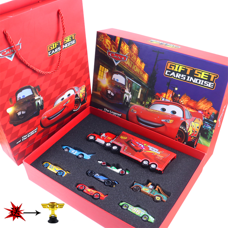 8 Protagonist Gift Box Sets (For Trophy Map)Cars Toys alloy a car Scooter Gift set    lightning McQueen children a birthday present