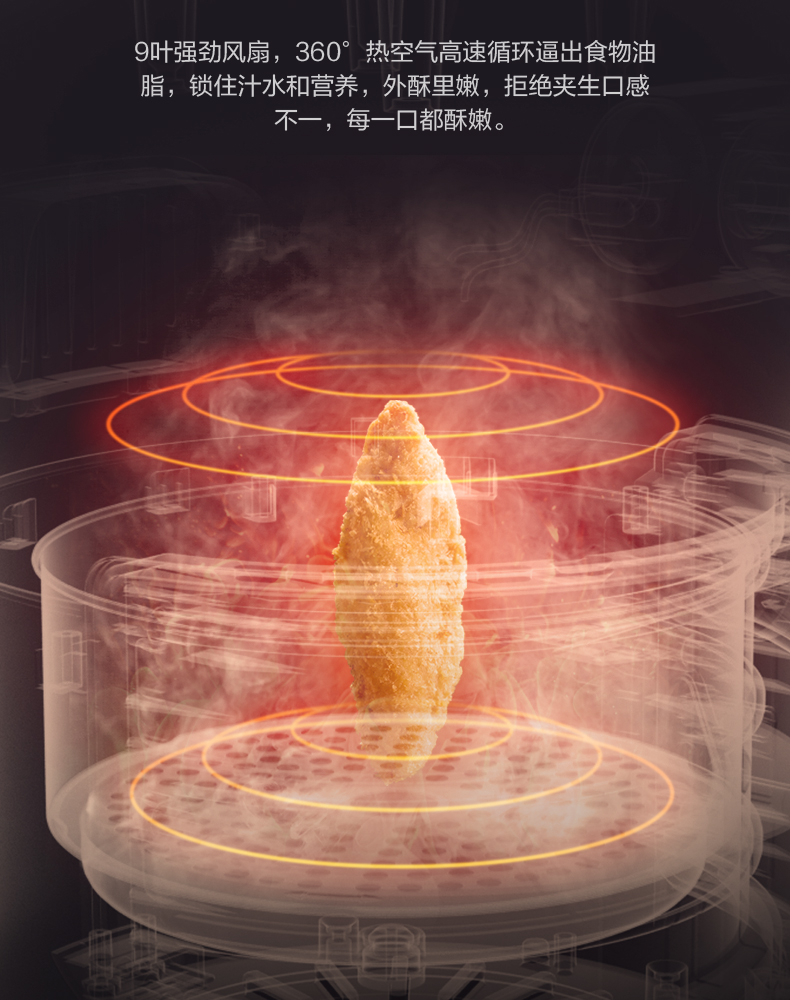 美的 高颜值空气炸锅 无油炸薯条酥脆口感 3L 图8