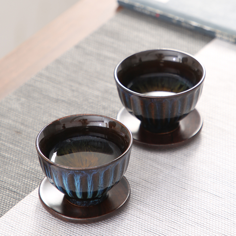 Shajin Kiln tea cup ceramic tea cup kung fu master Single Cup Jianzhan tea set retro tea bowl tea cup tea cup