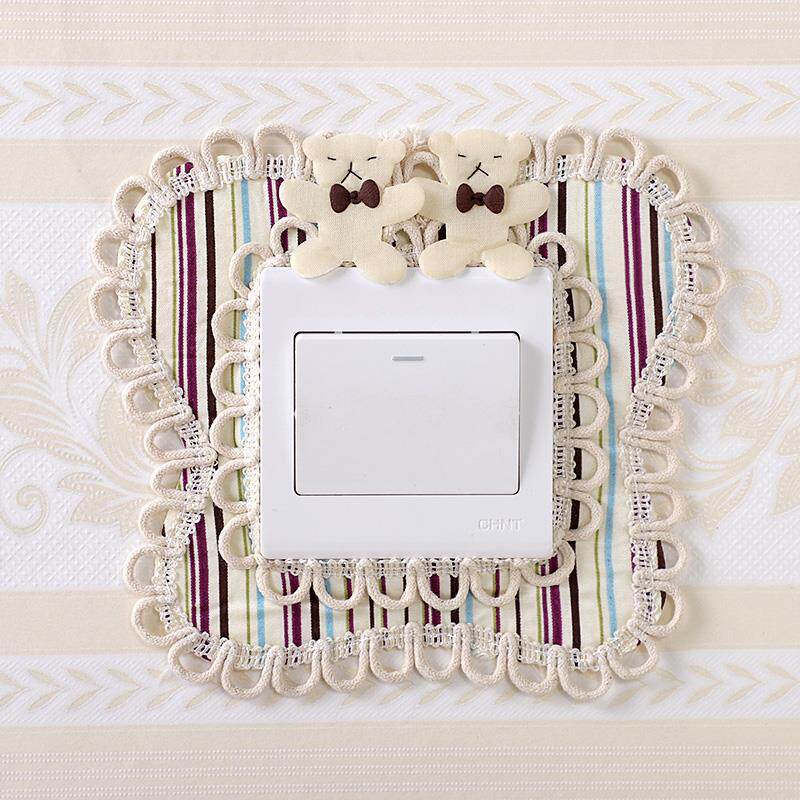 Switch fabric applique wall stick-on switch sleeve European-style fabric socket sleeve switch sleeve modern minimalist lace switch patch