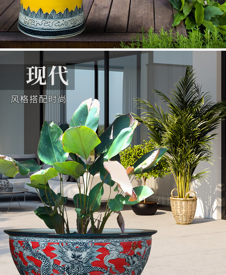 The Base cylinder with jingdezhen flowerpot goldfish bowl lotus basin furnishing articles courtyard the tortoise ceramic water lily porcelain cylinder column