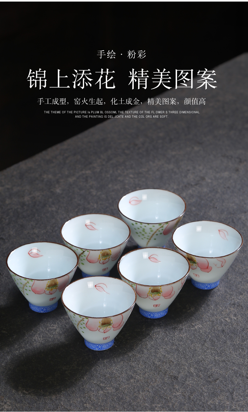 Hand made lotus ceramic tea cups sample tea cup master cup single CPU kung fu tea cups