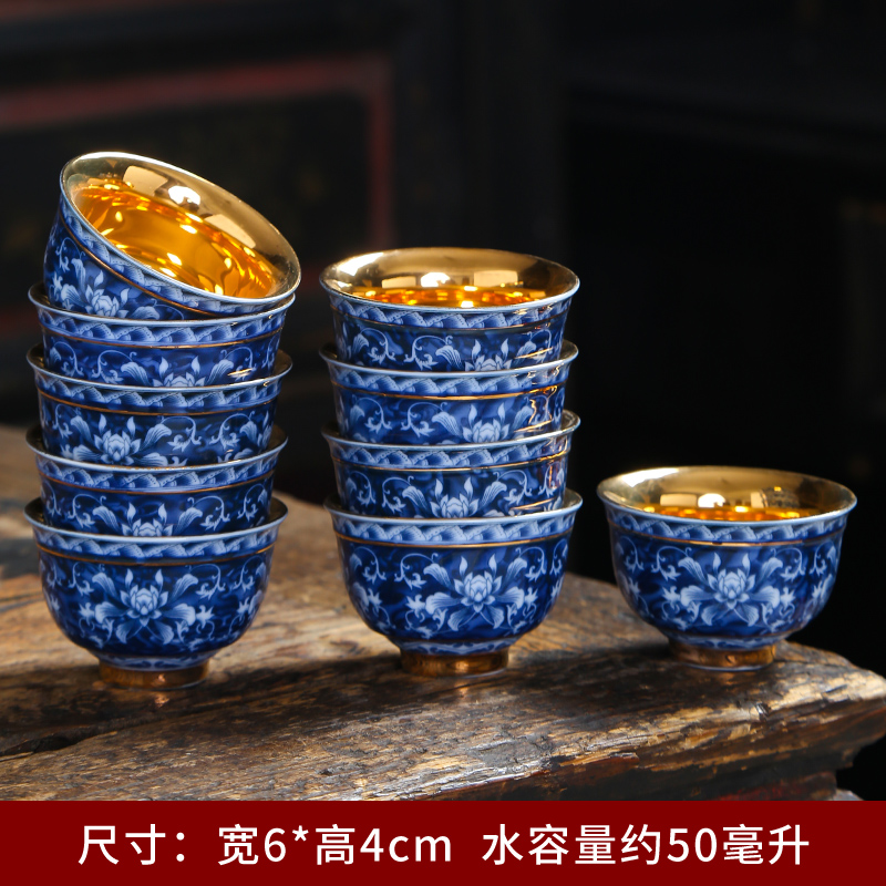 Colored enamel porcelain cups retro sample tea cup masters cup single CPU thin foetus kung fu tea set small household cup only