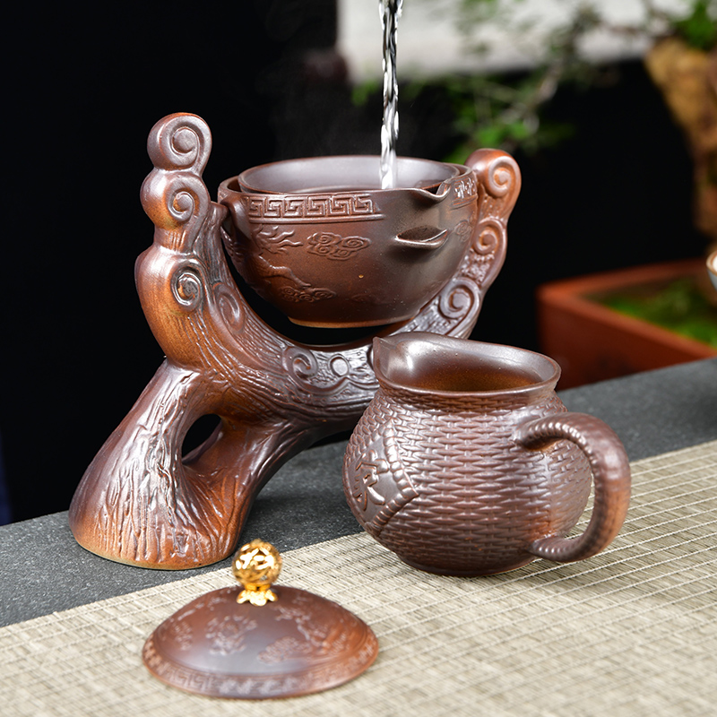 Violet arenaceous kung fu mercifully creative lazy automatic tea hot tureen chai up turn blue of a complete set of Chinese tea