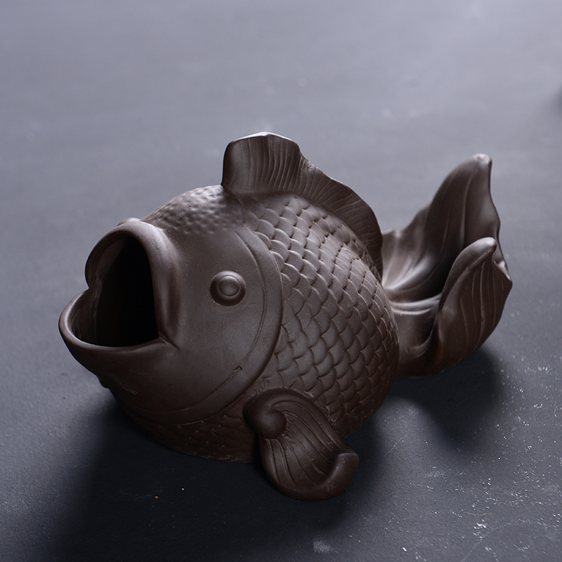Violet arenaceous ashtray ceramic creative move pet goldfish, lovely home ashtray tea tea accessories home furnishing articles