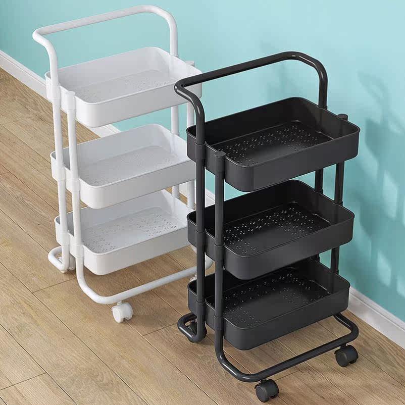  Dormitory Small Cart Narrow Mobile Kitchen Shelve Easy Bookshelf Floor Multilayer Vegetable Basket Bedroom Snacks