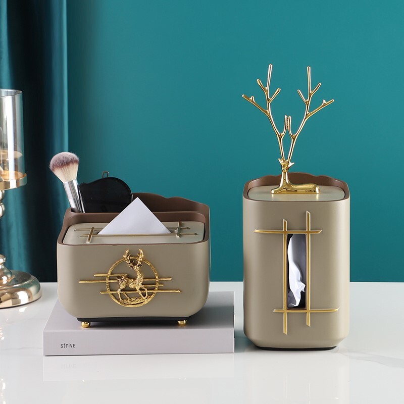 Northern Europe light luxury multi - functional home decoration remote control to collect tissue box tea several high - grade beautiful drawing 1113m