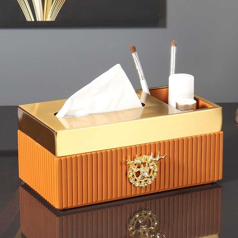 Multifunction paper towel box remote control containing box American extractable toilet paper box home living room minimalist napkin box 1113m