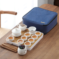 Portable travel tea set One pot of six cups of cover bowl Outdoor Tourism Home Small set ceramic Gift Custom logo
