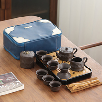 Purple Sand Day Style Brief Home Kung Fu Portable Travel Tea Set One Pot Six Cups Small Set Gift Custom Logo