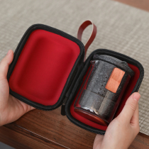 Qiyou quick cup anti-scalding ceramic pot four cups of glass portable travel Kung Fu tea set outdoor simple