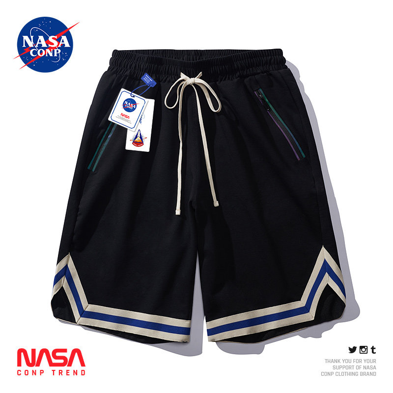 Спортивные шорты NASA joint со светоотражающими полосками, мужские летние повседневные брюки бренда tide, американские баскетбольные ретро-брюки с пятью точками Изображение 1