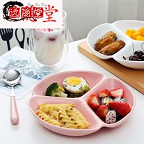 Simple fitness fat reduction ceramic dividing plate creative weight loss plate household breakfast plate combination set