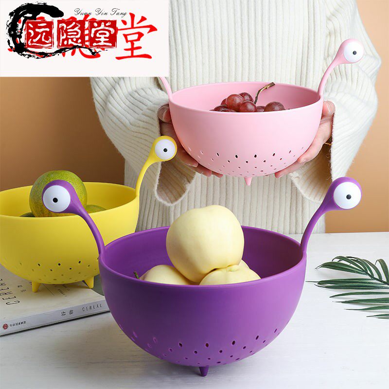 Nordic Ins Little Monster Fruit Pan Creative Living Room Snacks Intake Basket Home Kitchen Fruit And Vegetable Wash Drain Basket