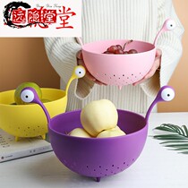 Nordic ins small monster fruit plate creative living room snack storage basket home kitchen fruit and vegetable washing water basket