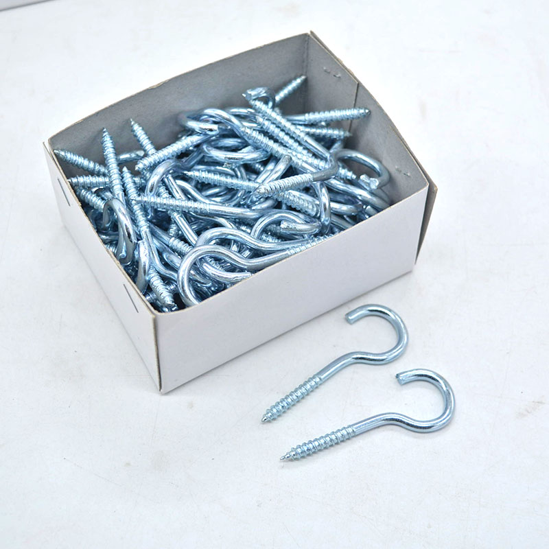 Threaded iron hook wood screw hook sheep's eye light hook curtain hook iron hook multi-purpose hook