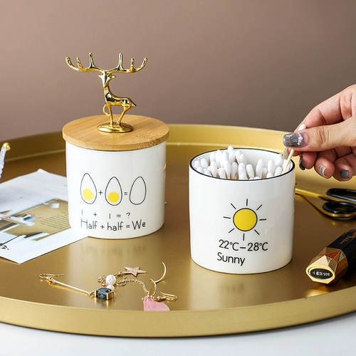 下一秒 Креативная керамическая система хранения, коробочка для хранения, ватные палочки, коробка для хранения