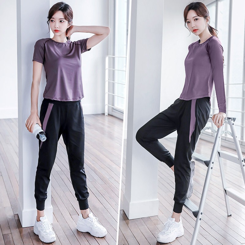 Yoga Clothing Set for Women, Spring and Summer Quick-Drying Clothing, Gym Professional Sportswear, Loose Large Size, Popular Morning Running Clothing