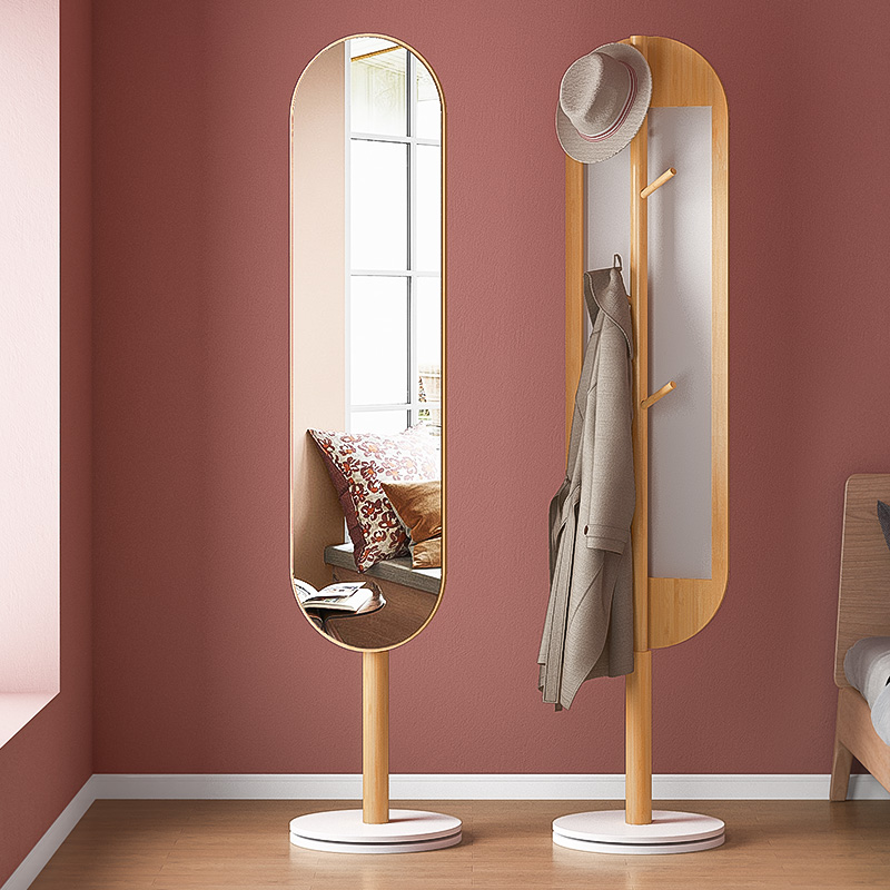Hanging hanger floor-to-ceiling bedroom with mirror clothes hanger porch multi-functional full-length mirror coat hanger integrated bag rack