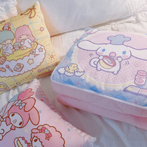 Cute big-eared dog pillow quilt dual-use blanket two-in-one car cushion pillow girl office sleep