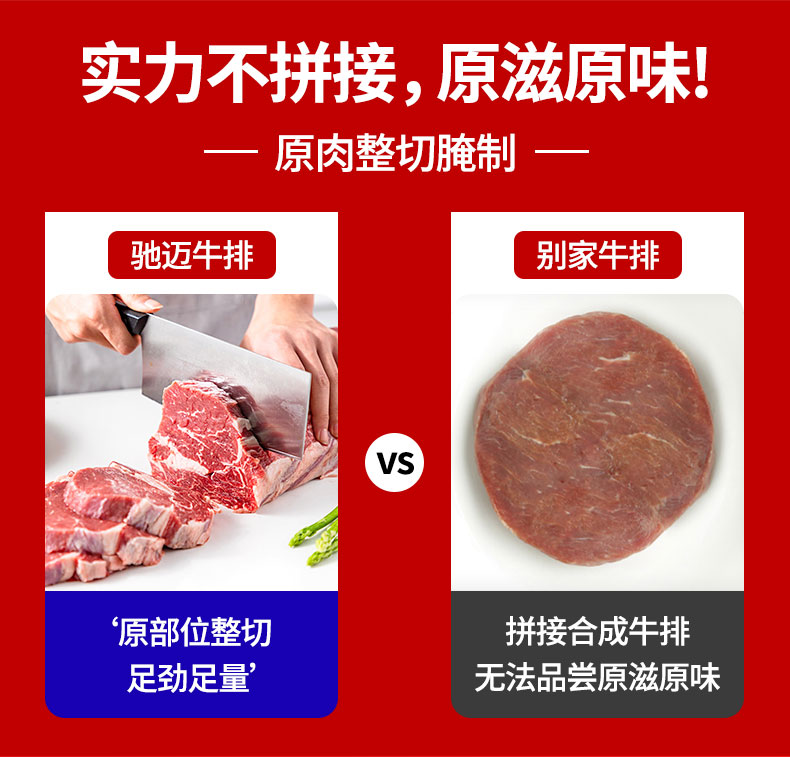 【驰迈】新鲜牛肉整切牛排15片1950g