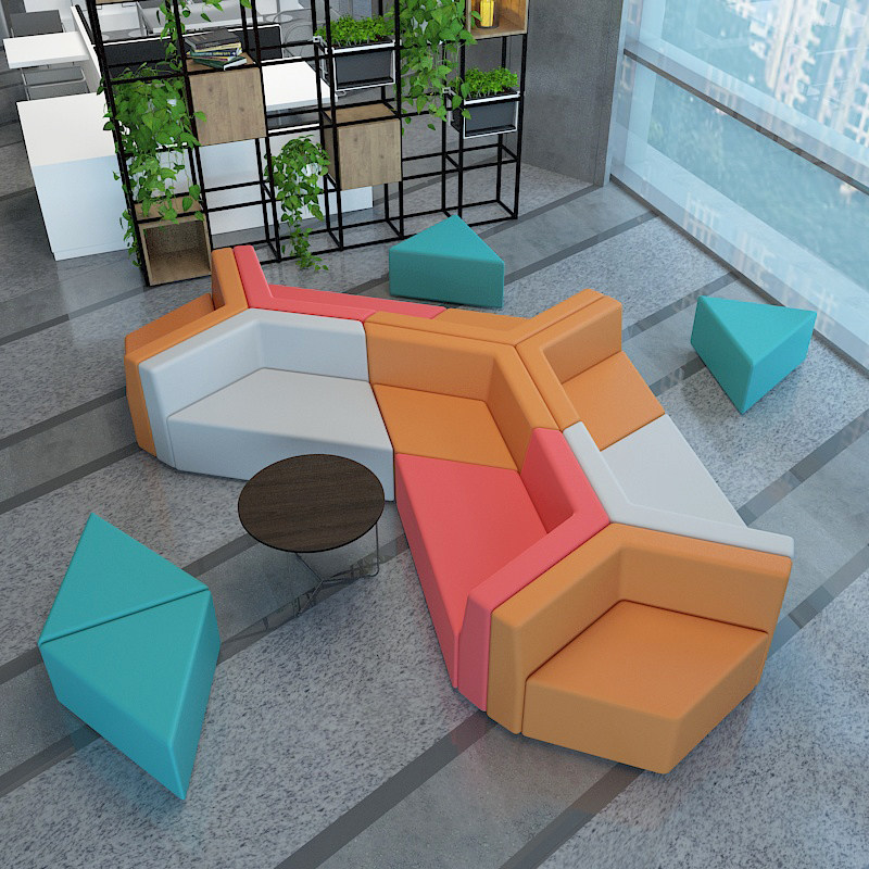 Creative fashion leisure office simple special-shaped reception meeting guests negotiation rest area sofa coffee table combination fabric