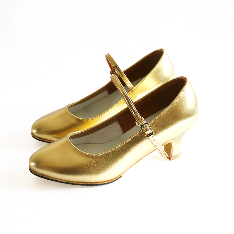 BSY golden white adult female model dance shoes modern shoes square dance shoes ballroom dance shoes national standard dance