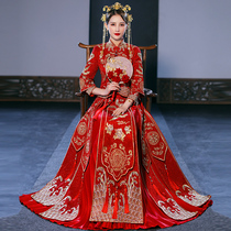 Xiuhe dress 2021 new bride wedding toast dress Chinese wedding dress small man out of the cabinet dress show kimono girl