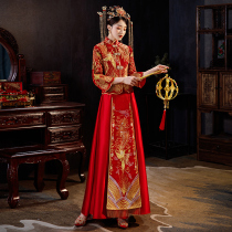 Xiuhe dress 2021 new wedding bride female Chinese wedding dress dragon and phoenix coat toast dress small man thin