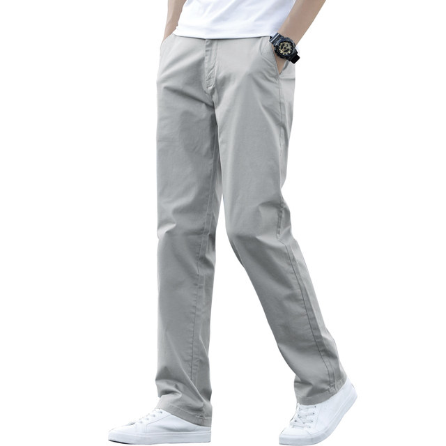 Luo Meng summer casual pants ຜູ້ຊາຍວ່າງຊື່ trousers ຂະຫນາດໃຫຍ່ trousers ຜູ້ຊາຍ 2024 ໃຫມ່ຂອງກາງເກງຍາວຜູ້ຊາຍພາກຮຽນ spring ແລະດູໃບໄມ້ລົ່ນແບບ