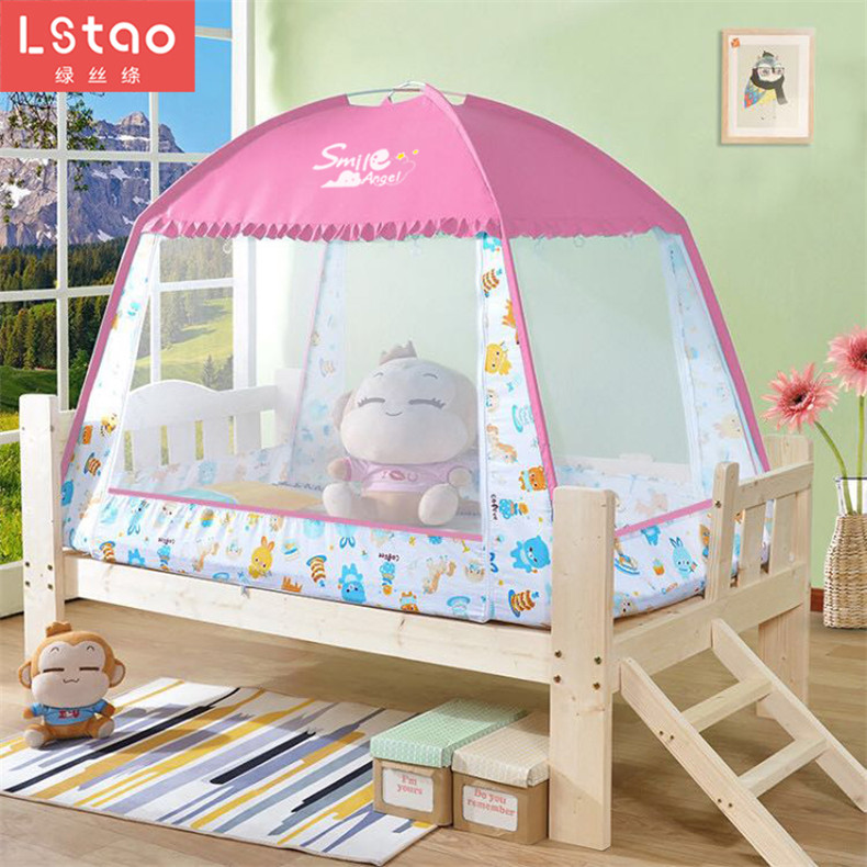 Children Mosquito Nets Princess Pink Girl 88x168 Anti-fall Mongolia Pack Baby 80 * 150 Boy Baby Tatledger