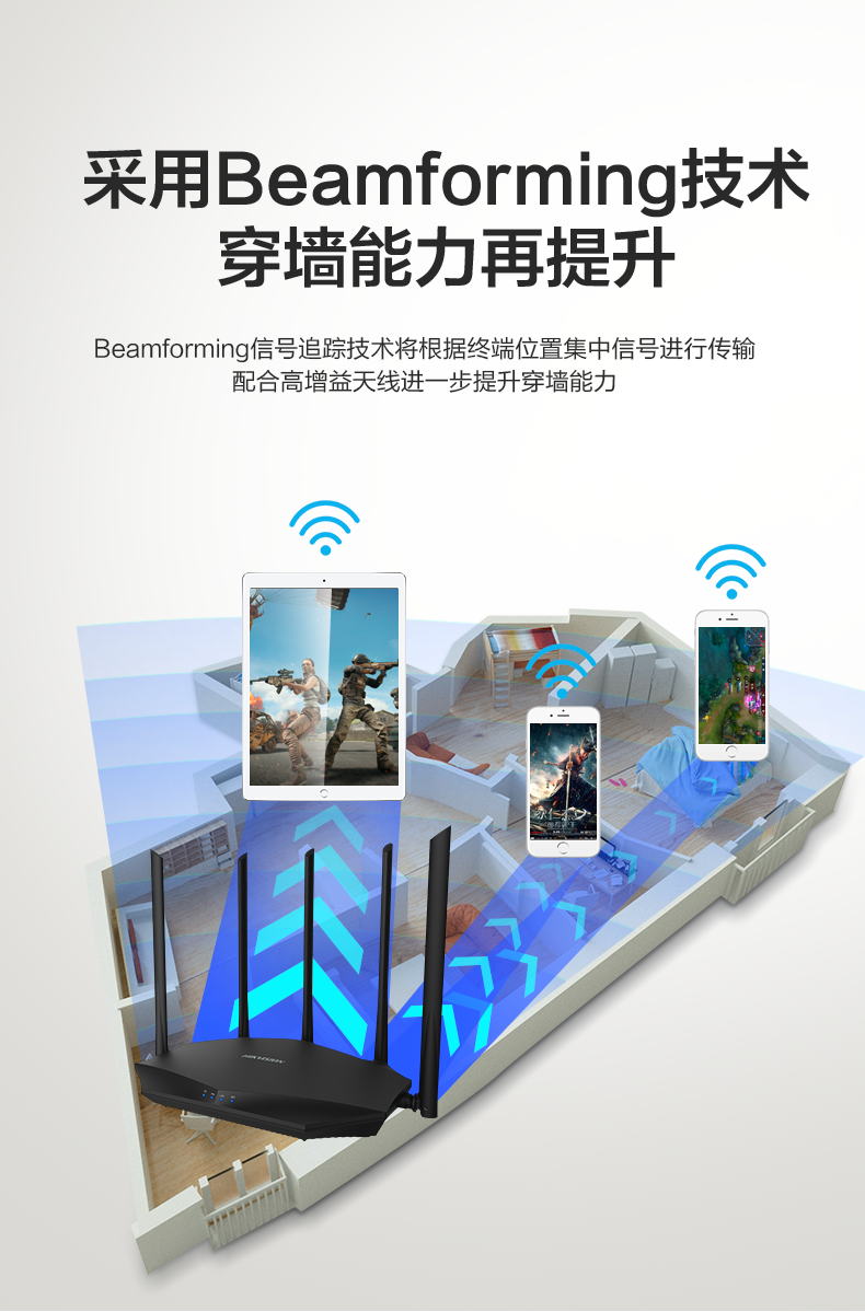 海康威视 百兆端口 双频5G无线路由器穿墙王 图6