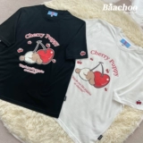 Оригинальная хлопковая милая футболка для влюбленных для школьников, свободный крой