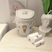 ins wind desktop mini cute with lid small trash can office home teen table bedroom dorm basket