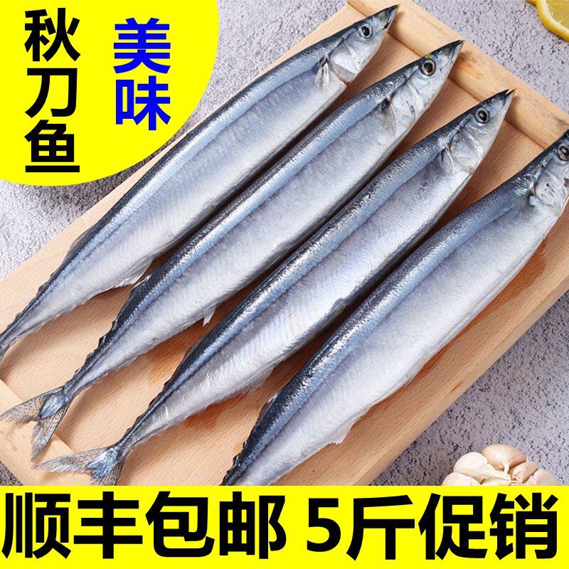 (5 Catty) Deep Sea Autumn Knife Fish Fresh Frozen Seafood Aquatic Deep Sea Fish Japan Style Barbecue Ingredients Cuisine