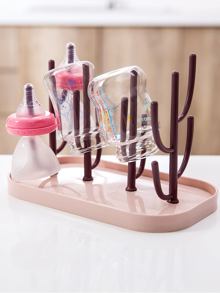 Baby tree-shaped bottle drying rack drying rack drain rack dust-proof drying bottle rack drying water cup rack drainer