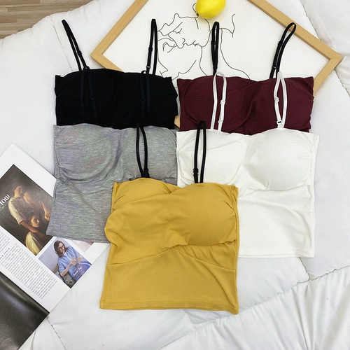 Летний топ с чашечками, бюстгальтер пуш-ап, короткий бюстгальтер без косточек, майка, топ без лямок, эффект подтяжки