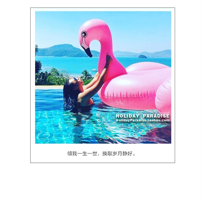 Đồ chơi kỳ lân người lớn mới lưới đỏ flamingo bơi vòng trẻ em gắn giường nổi nước bơm nổi hàng - Cao su nổi