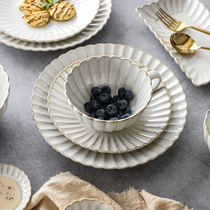 Color pomelo Japanese lace kiln glaze ceramic tableware set dish rice bowl taste dish soup bowl noodle bowl fish dish Cup