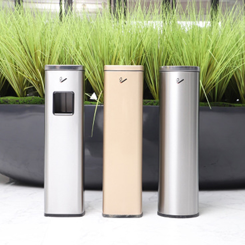 Hotel cigarette butt column stainless steel barrel cigarette butt collection barrel outdoor ashtray ashtray trash can ash column smoking area