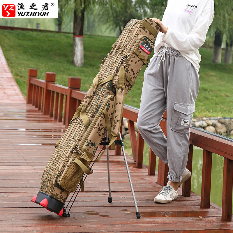 Fishing king hard shell fishing gear fishing rod bag Waterproof 1 25 meters hand rod sea rod fishing umbrella large capacity fishing rod bag