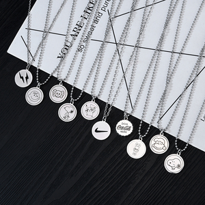 网红ins圆牌吊坠简约配饰