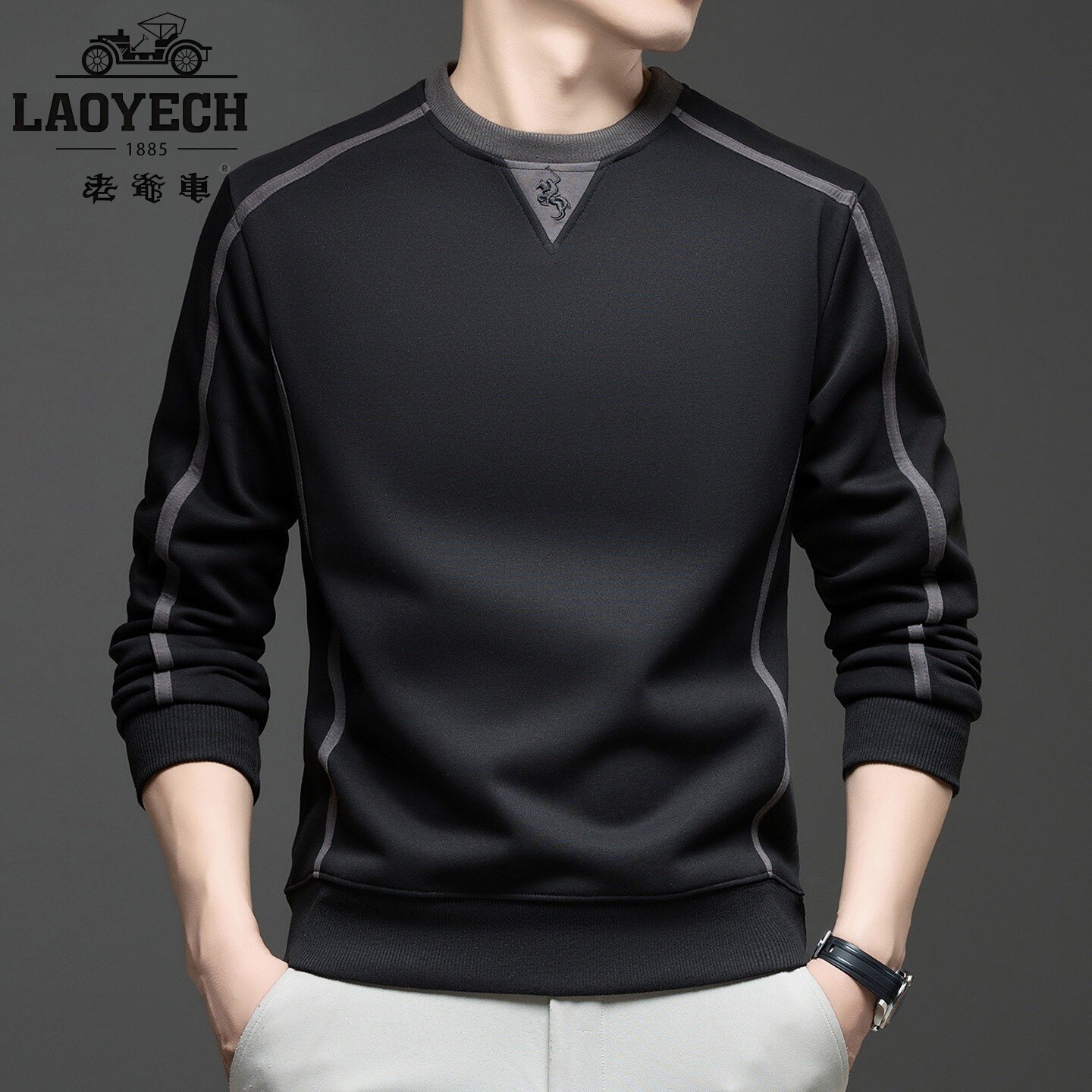 Classic car sweatshirt for men fall 2025 new